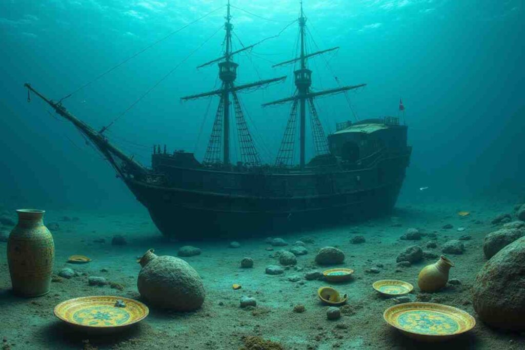 Ritrovata nave mercantile italiana del XVI secolo: mistero per oggetti moderni a bordo